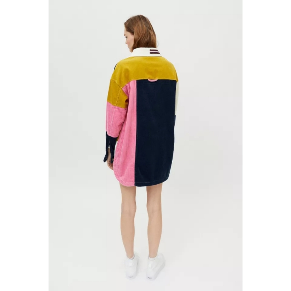 BDG Colorblock Corduroy Shacket in Pink, Mustard, Navy, Cream - Picture 7 of 16